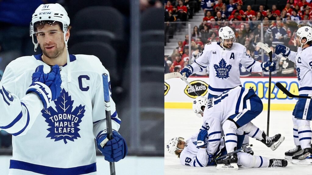 Leafs now-alternate captain John Tavares (left), Tavares and three of the core four (right)